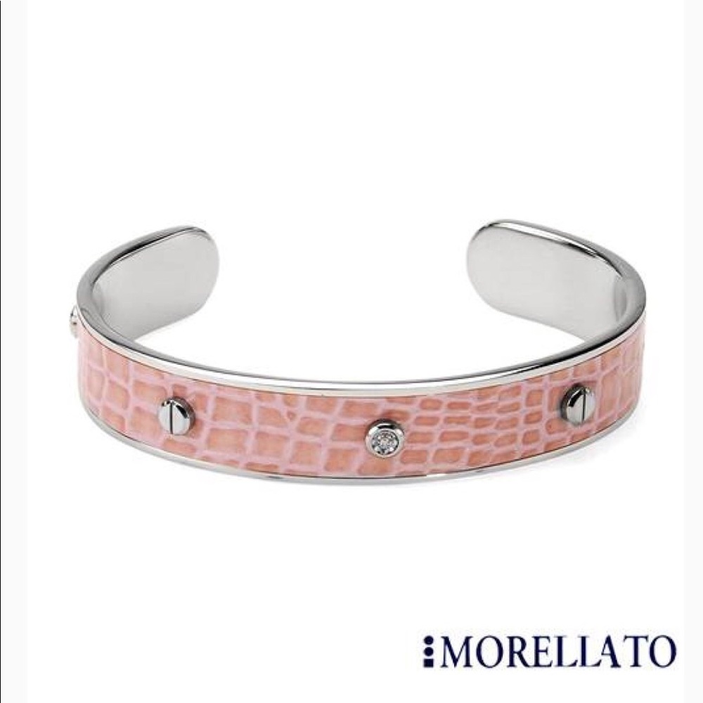 MORELLATO CROCO  Pink Leather Bangle Bracelet